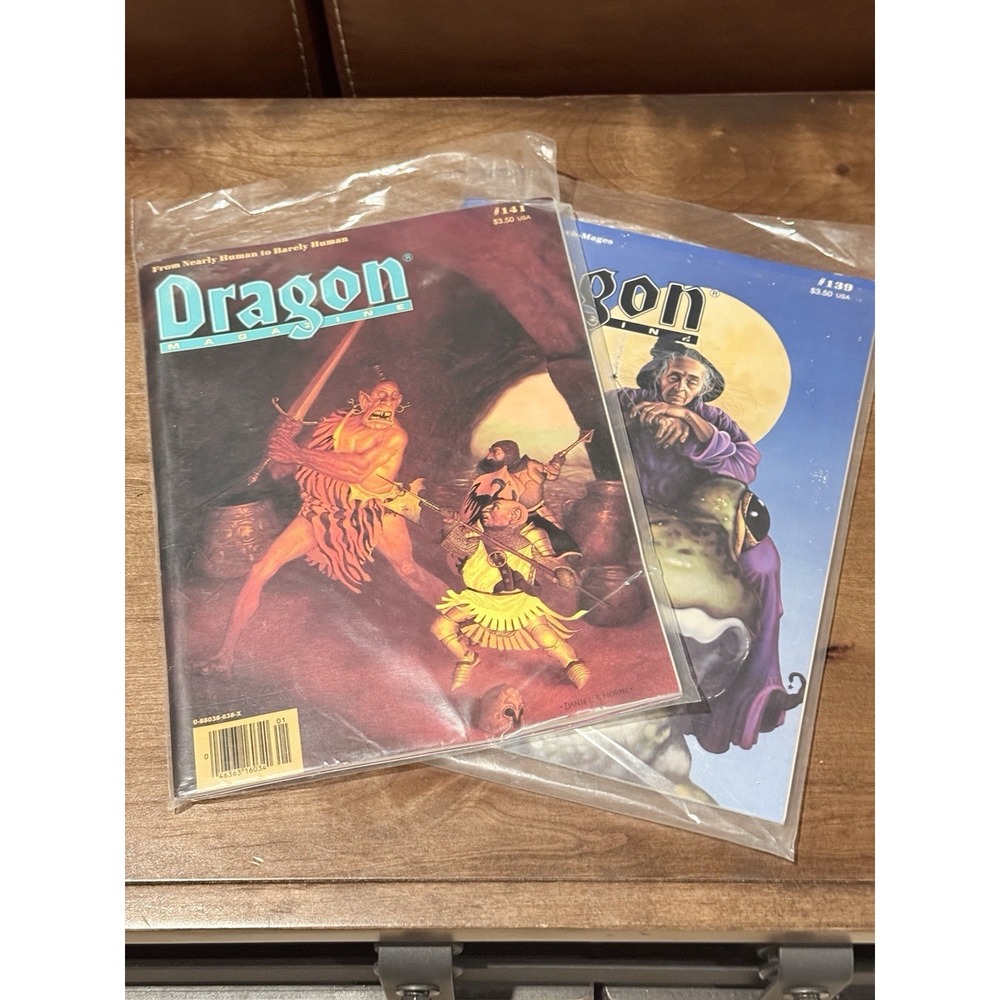 Dragon Magazine #139 & #141 TSR AD&D Fantasy RPG Magazine Lot Vintage